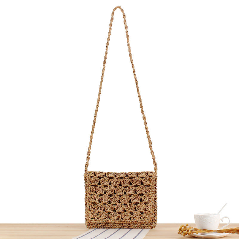 Hand-knotted crossover bag in modern basket weave Skanto