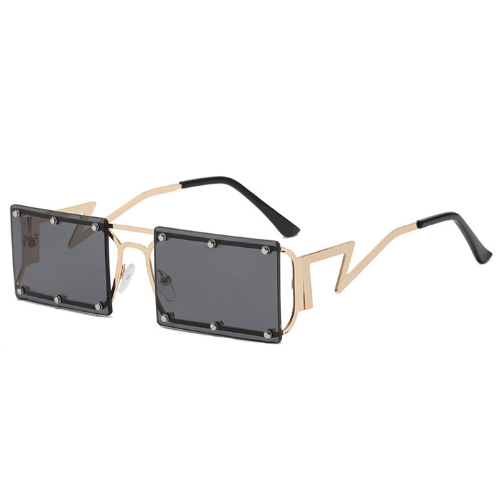Dame ekstravagante oversized solbriller med geometrisk ramme Skanto