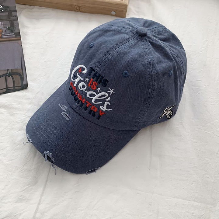 Herre Slittet Brodert Baseball Cap Skanto