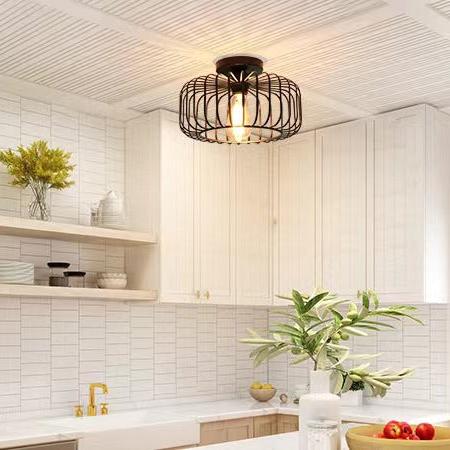 Skanto | Moderne Industriell Fuglebur Taklampe Svart