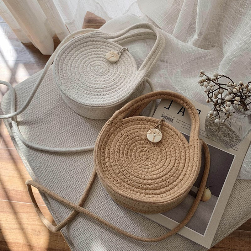 Håndknyttede rundvesker med elegant design Skanto
