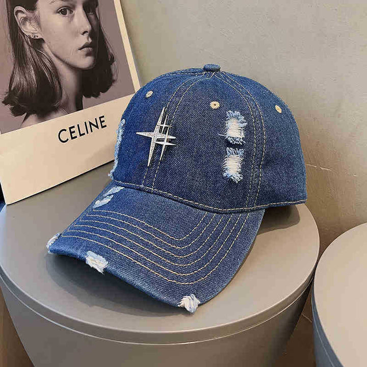 Unisex Distressed Denim Baseball Cap Skanto 1784188338