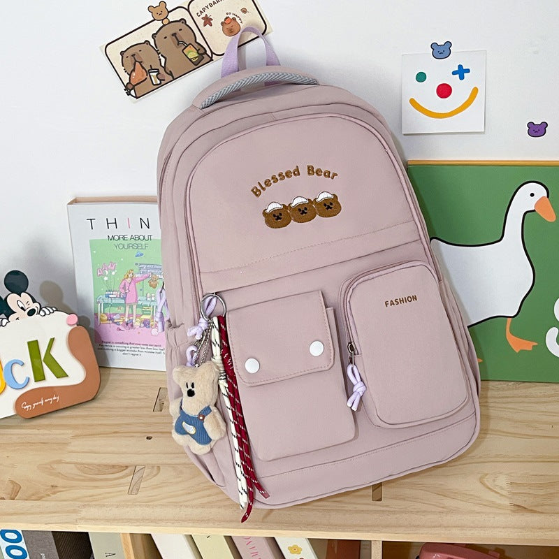 Casual Bear Utsmykket Skolesekk