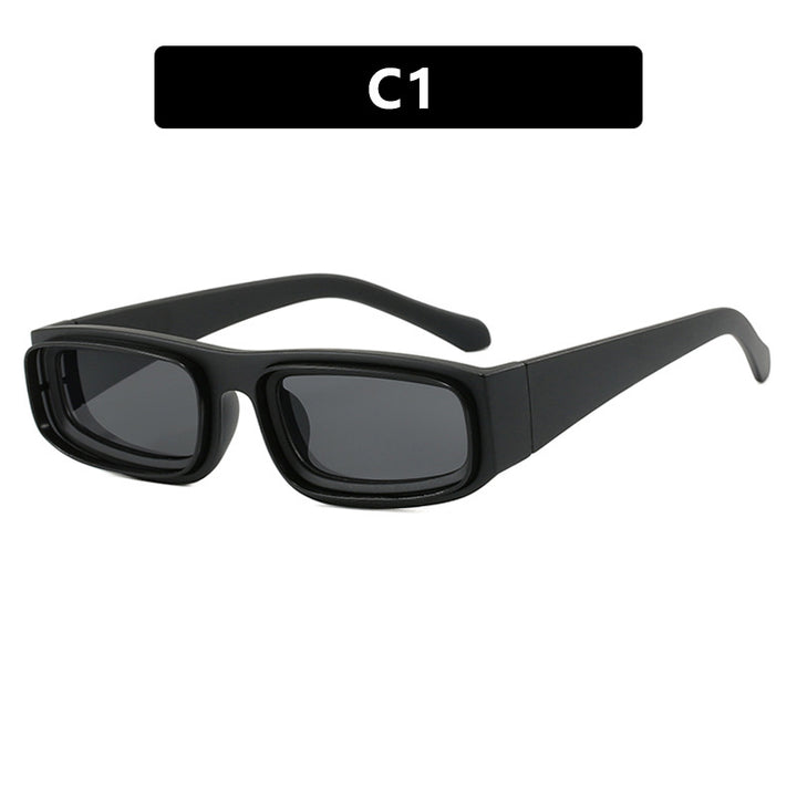 Women's trendy rectangular sunglasses with elegant color play Skanto