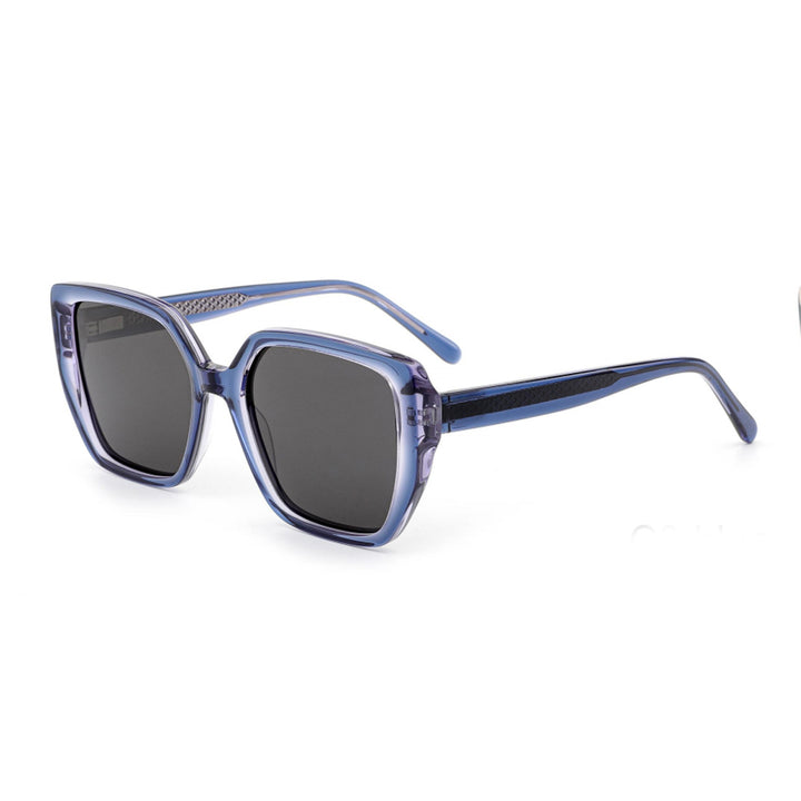 Dame stor firkantet solbrille med innovativ ramme og polarisert glass Skanto