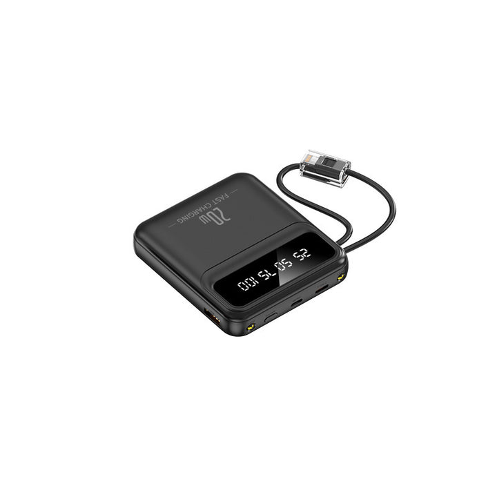 Bærbar powerbank med integrert ladekabel og digitalt display Skanto