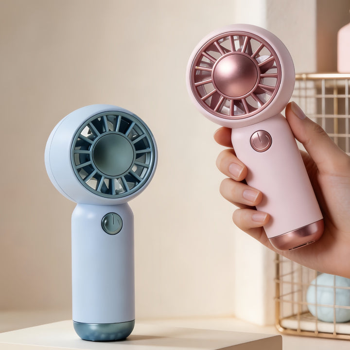Dame bærbar mini-håndvifte med USB-ladingsfunksjon Skanto