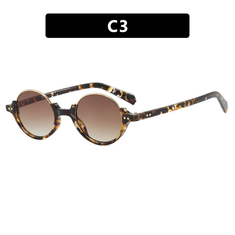 Women's round sunglasses with elegant plastic-coated frame Skanto