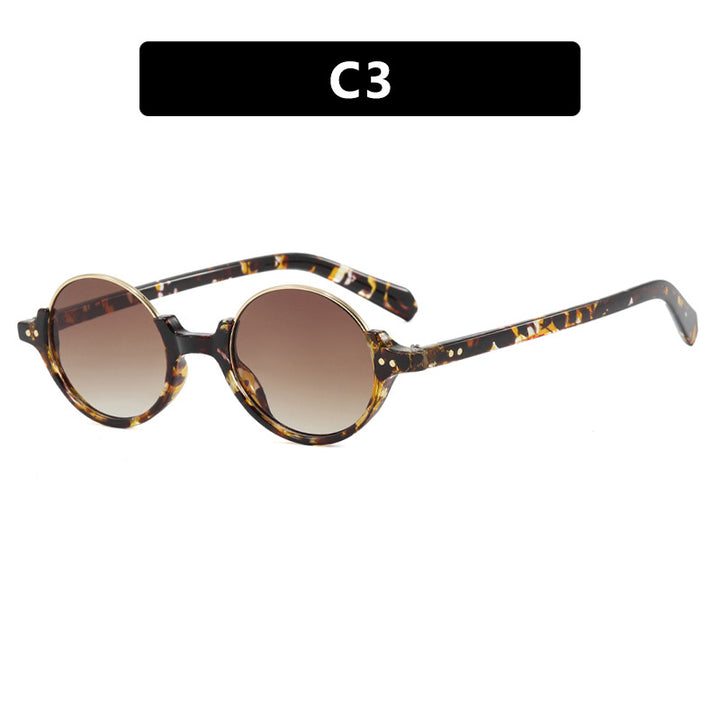Women's round sunglasses with elegant plastic-coated frame Skanto