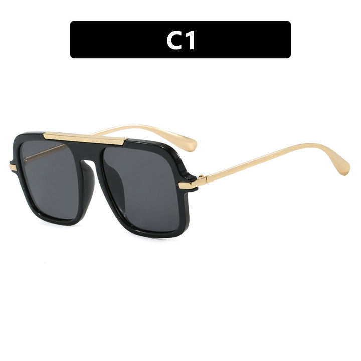 Dame kvadratisk solbrille med luksuriøs metallramme og robuste glass Skanto