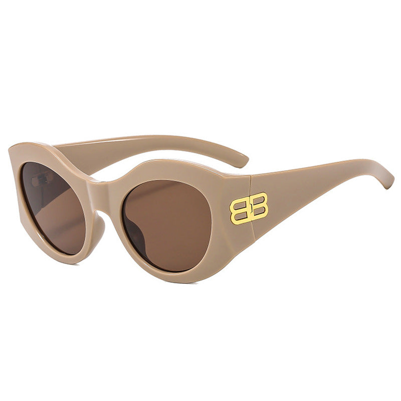 Dame Designer Cat-Eye solbrille med elegant profil og UV-beskyttelse Skanto
