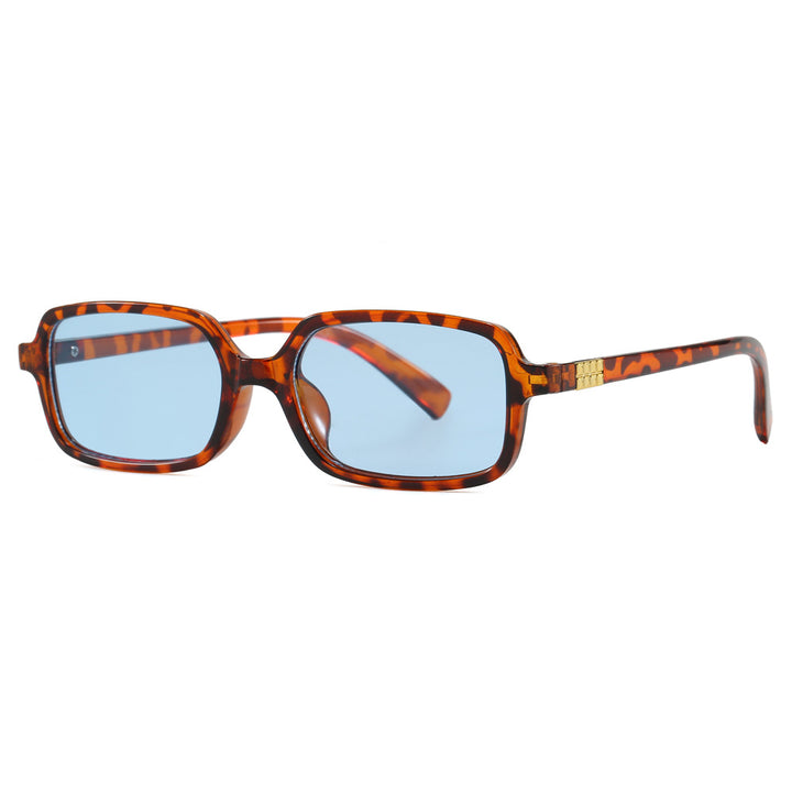 Women's fashionable square glasses with elegant plastic frame and golden accents Skanto