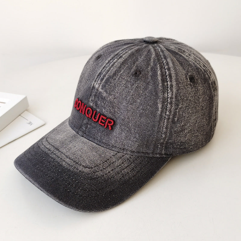 Kvinnenes Broderte Casual Denim Caps Skanto