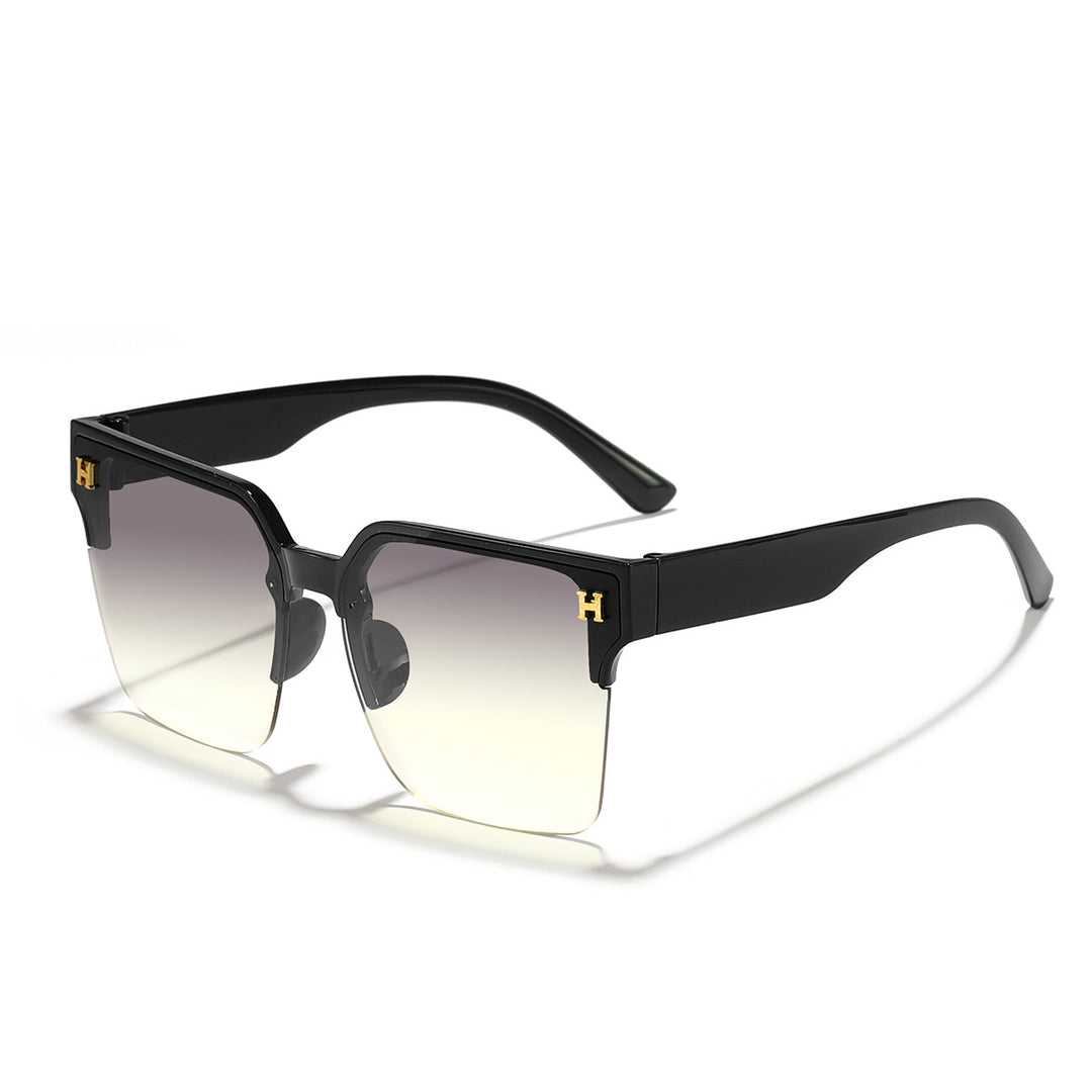 Dame moderne firkantet solbrille med transparent ramme Skanto