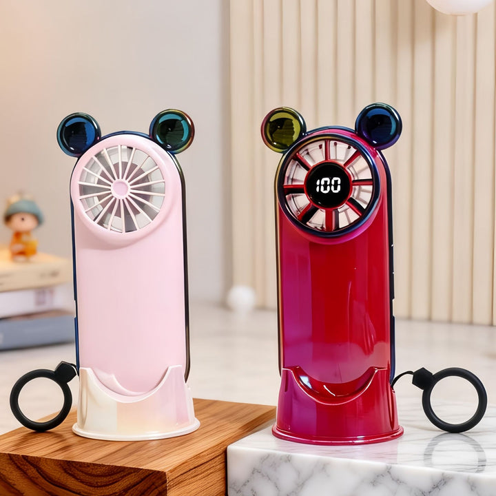 Dame Bærbar Mini Vifte med LCD-skjerm Skanto