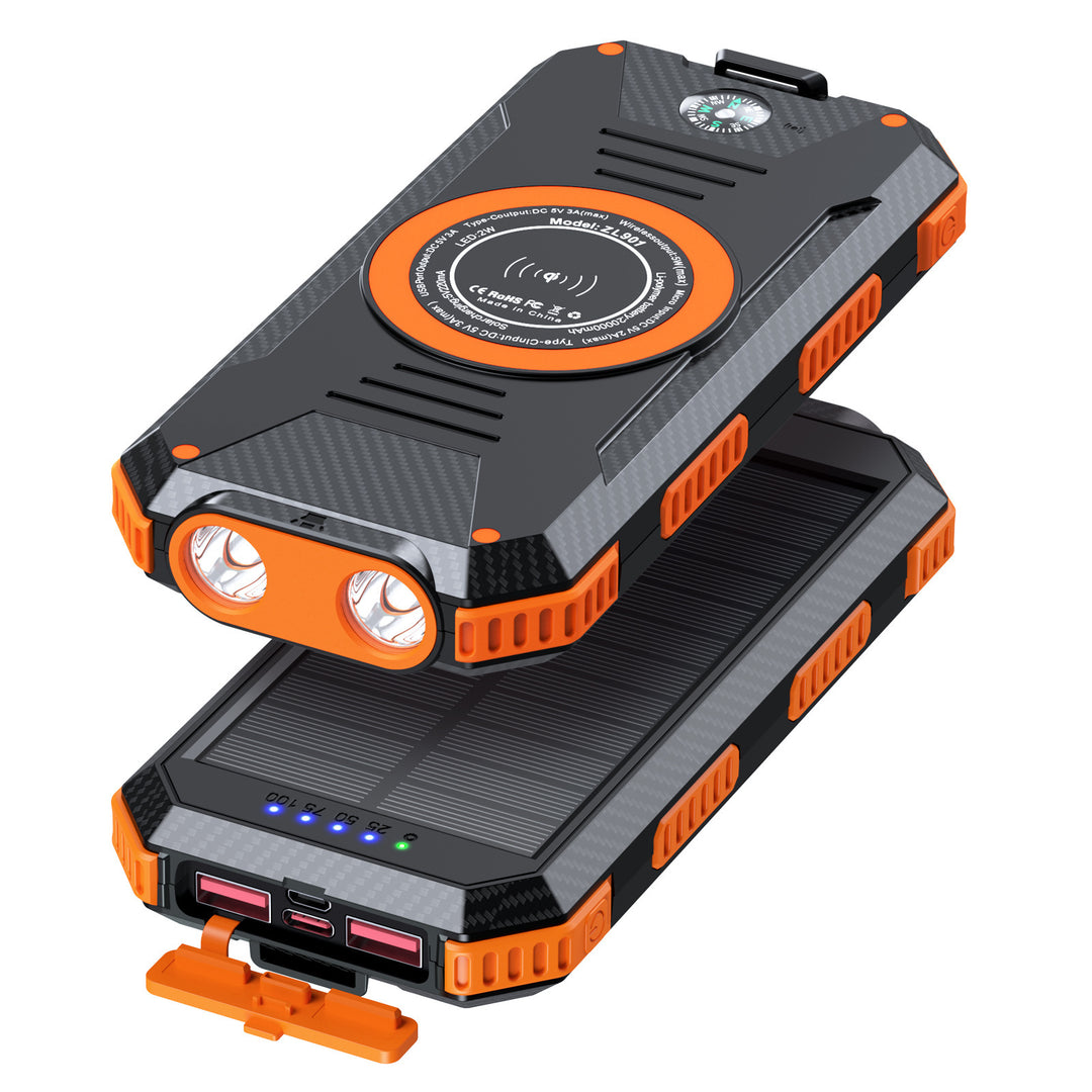 Solar Powerbank med Trådløs Lading Skanto