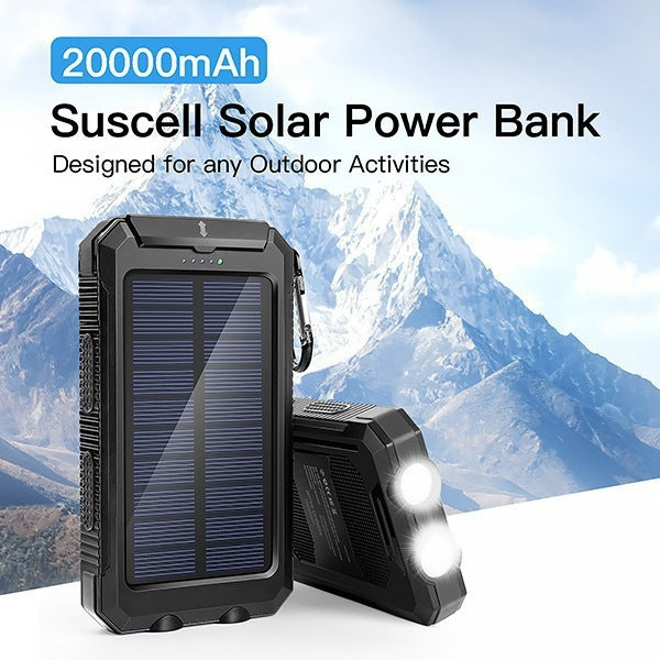 Solcelledet powerbank med dobbel USB-tilkobling Skanto