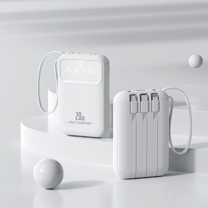 Kompakt powerbank med integrerte hurtigladeporter Skanto