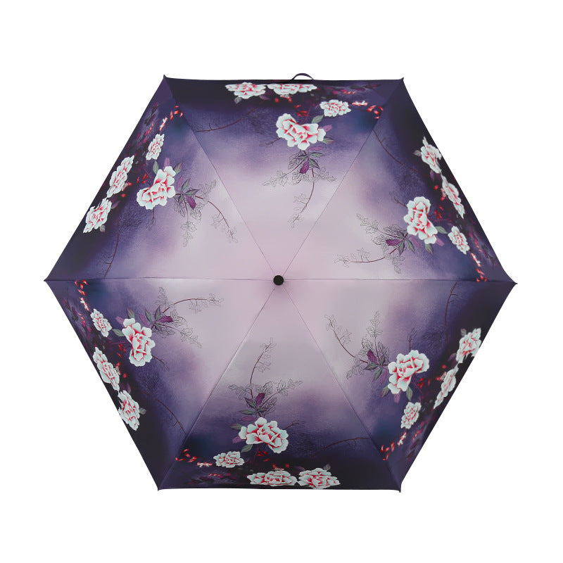 Dames Elegant Paraply med utsøkt blomsterdesign Skanto