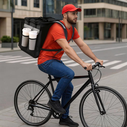 Dame Isolert Pizza-leveringspose med drikkeholdere og reflektorer Skanto