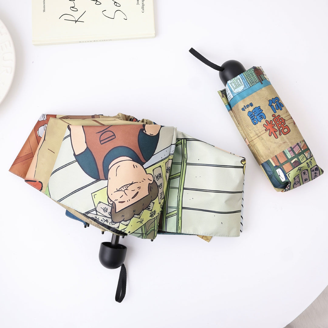 Damer kreativ foldbare paraply med grafisk design Skanto