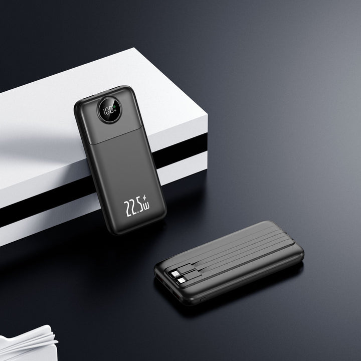 Powerbank med ekstremt rask ladeteknologi og LED-display Skanto