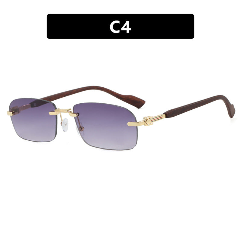 Women's sunglasses with elegant metal frame and stylish wood details Skanto