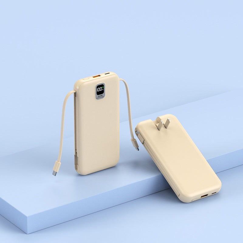 Bærbar Powerbank med integrert ladekabel og LED-display Skanto
