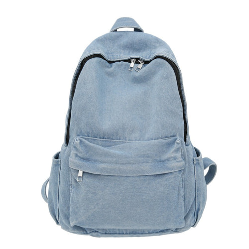 Klassisk Denim Skole Ryggsekk