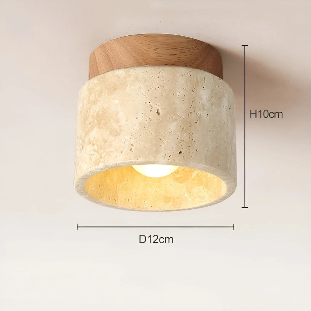Rustikk Travertin Taklampe - TravaGlow | Skanto