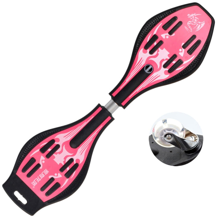 Skanto | Motedrakt Vulkanmønster To-hjul Skateboard Blinkende Lys Hjul Vitalitet Bord (Rosa)