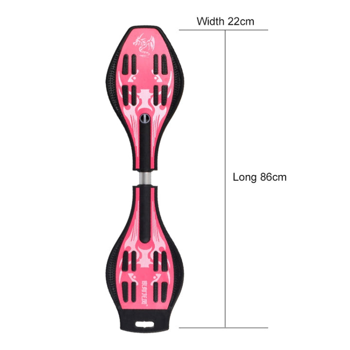 Skanto | Motedrakt Vulkanmønster To-hjul Skateboard Blinkende Lys Hjul Vitalitet Bord (Rosa)