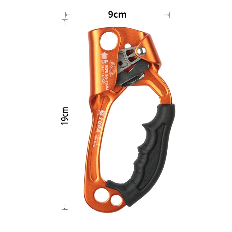 Skanto | XINDA TP-8606 Utendørs Klatring Luft Arbeid Fallbeskyttelse Håndholdt Taustopper for 8-12mm Diameter Tau Høyre (Oransje)