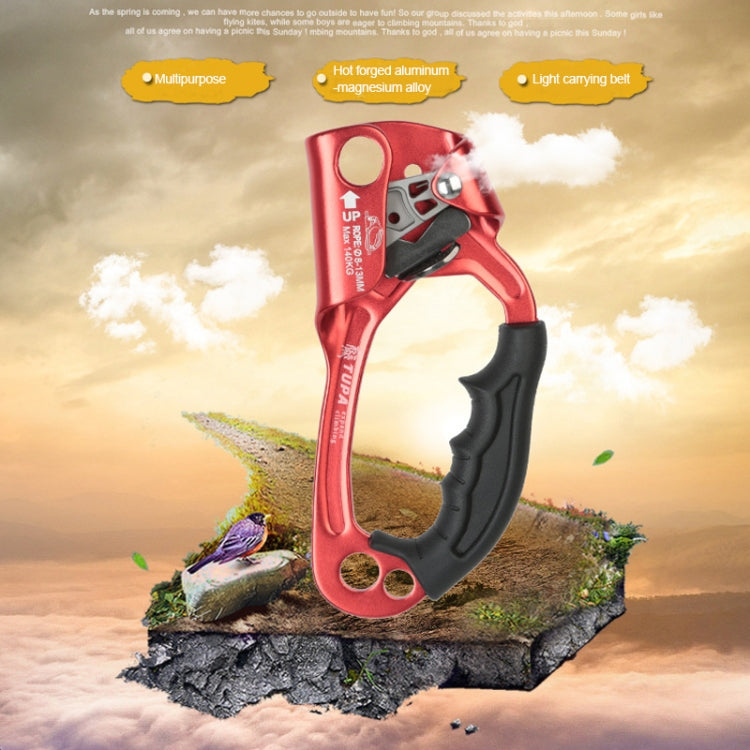 Norvo | XINDA TP-8606 Utendørs Klatring Luft Arbeid Fallbeskyttelse Håndholdt Taustopper for 8-12mm Diameter Tau Høyre (Oransje)