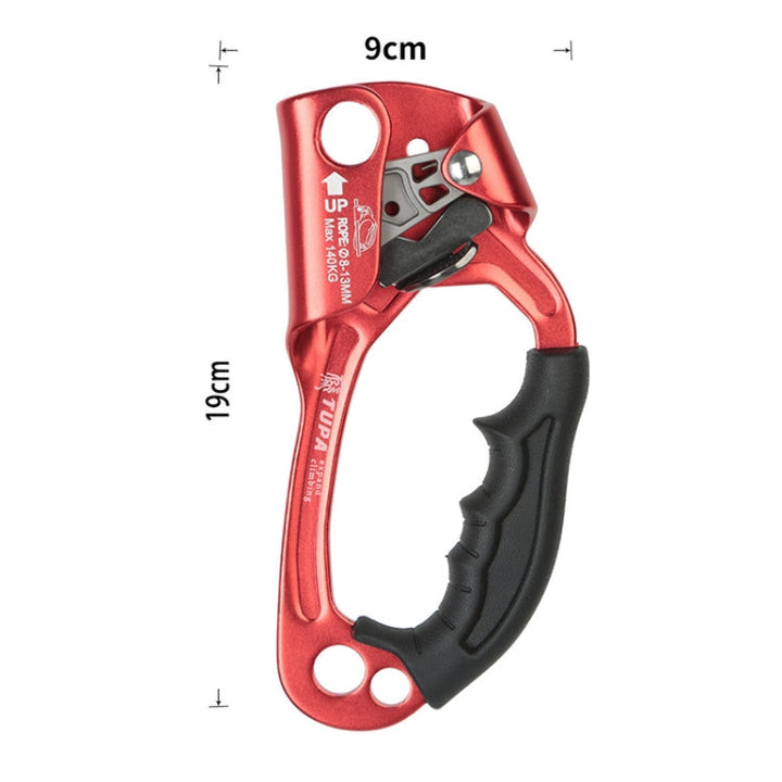 Skanto | XINDA TP-8606 Utendørs klatreluftarbeid anti-fall håndholdt taugriper for 8-12mm diameter tau Høyre(Rød)