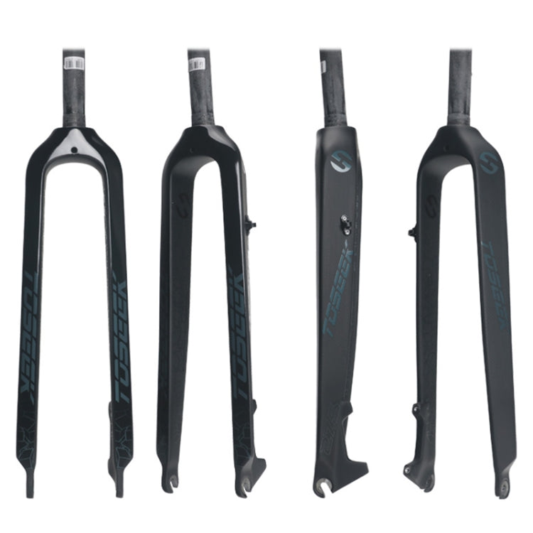 Skanto | TOSEEK Ultra Light 26 Tommer 385mm Terrengsykkel Full Karbon Gaffel Rett Rør Skivebrems (Svart)