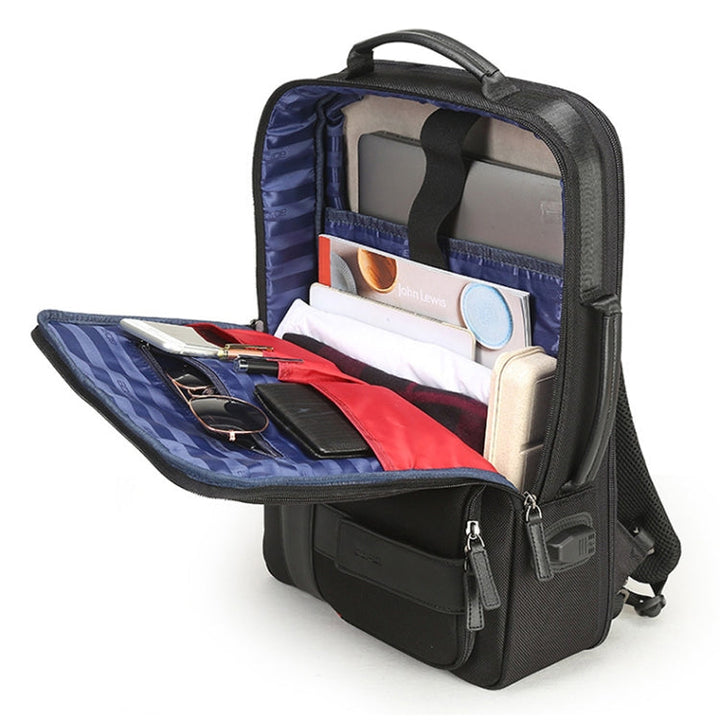 Skanto | Bopai 751-006561 Stor kapasitet forretningsavslappet pustende laptop ryggsekk med ekstern USB-port, Størrelse: 29 x 16 x 44 cm (Svart)