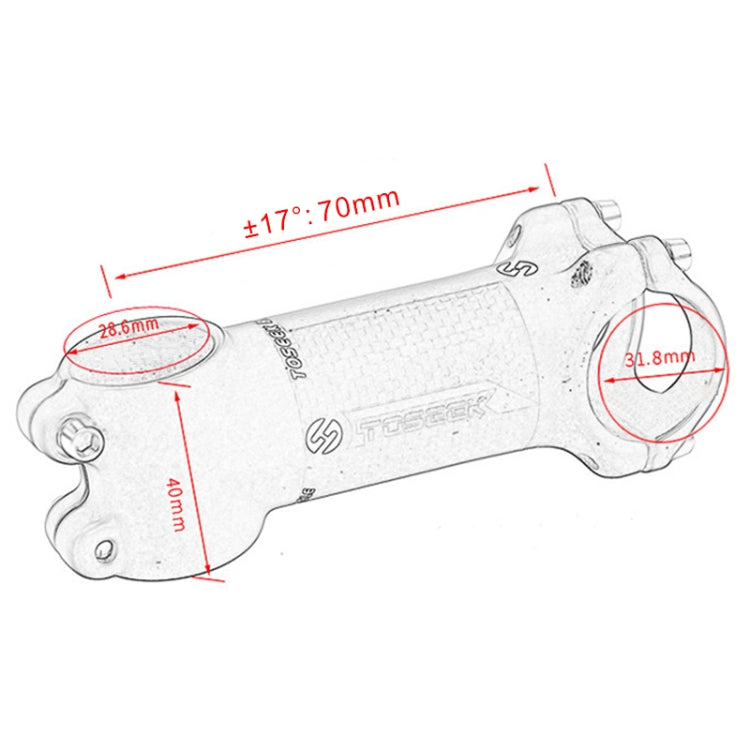 Skanto | TOSEEK Gatefjellsykkel Ultra-light Styrestem Høyer, Størrelse: 17 Grader, 70mm (Matte)