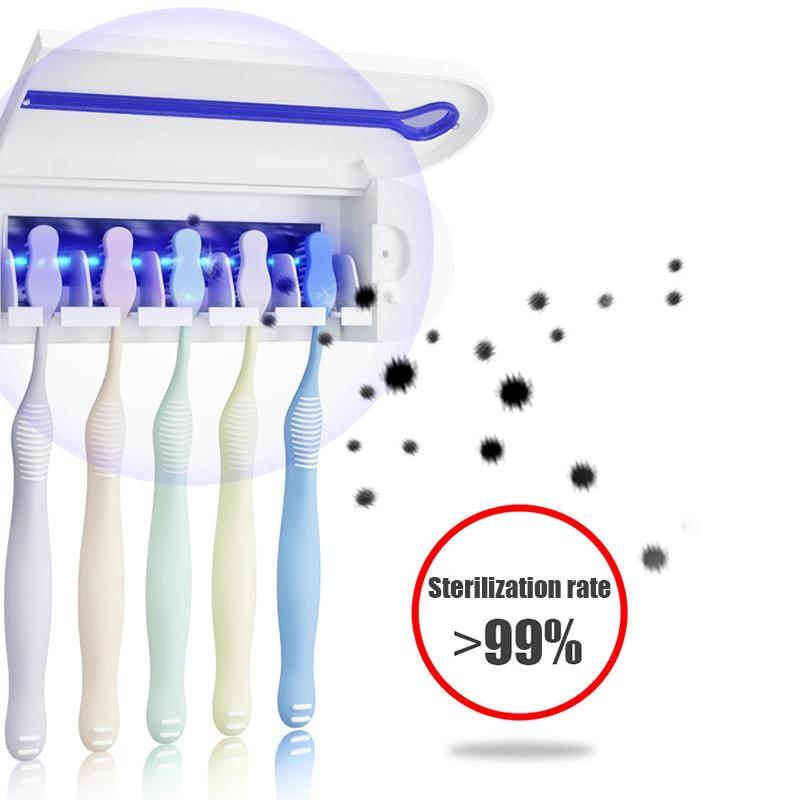 Skanto | IcoolGadget Antibakteri UV Tannbørsteholder Automatisk Tannkrem Dispenser Sterilisere Hjem Rengjør Sterilisere Baderoms Tilbehør Sett