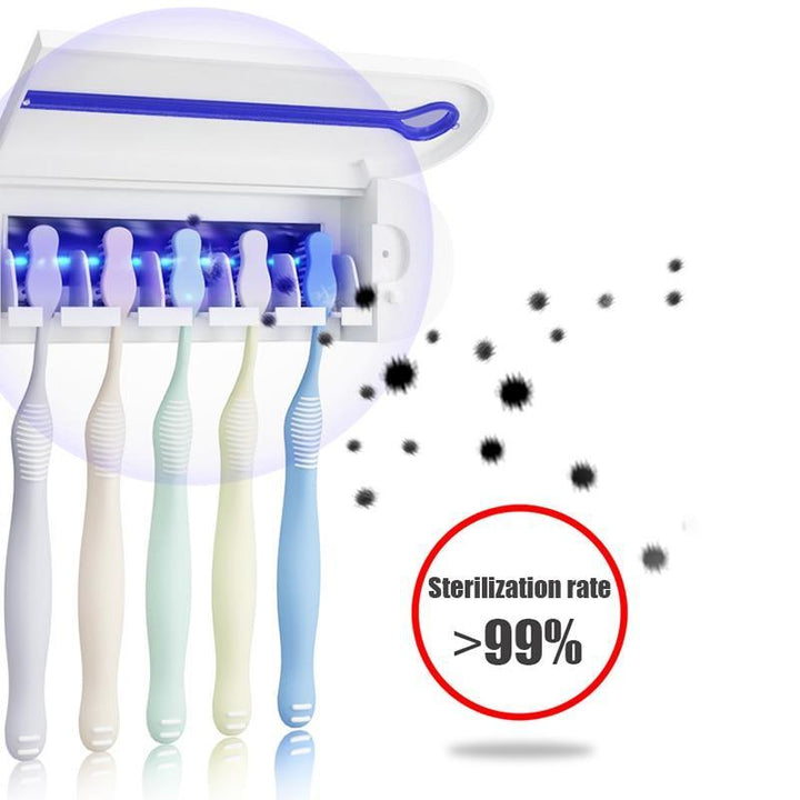 Skanto | IcoolGadget Antibakteri UV Tannbørsteholder Automatisk Tannkrem Dispenser Sterilisere Hjem Rengjør Sterilisere Baderoms Tilbehør Sett
