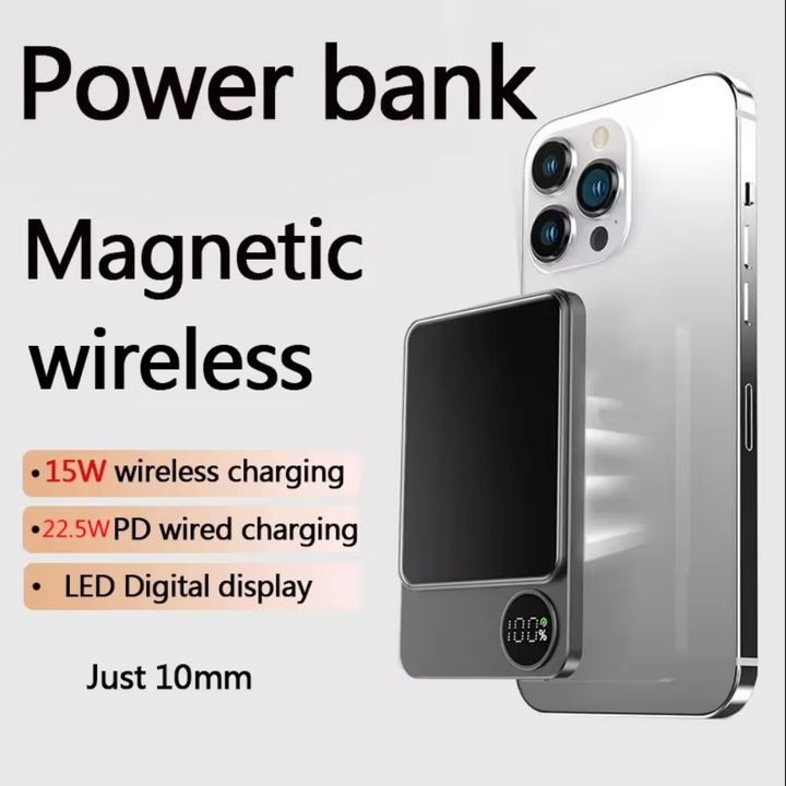 Skanto | mAh Magnetisk Trådløs Bærbar Power Bank Kompatibel med iPhone