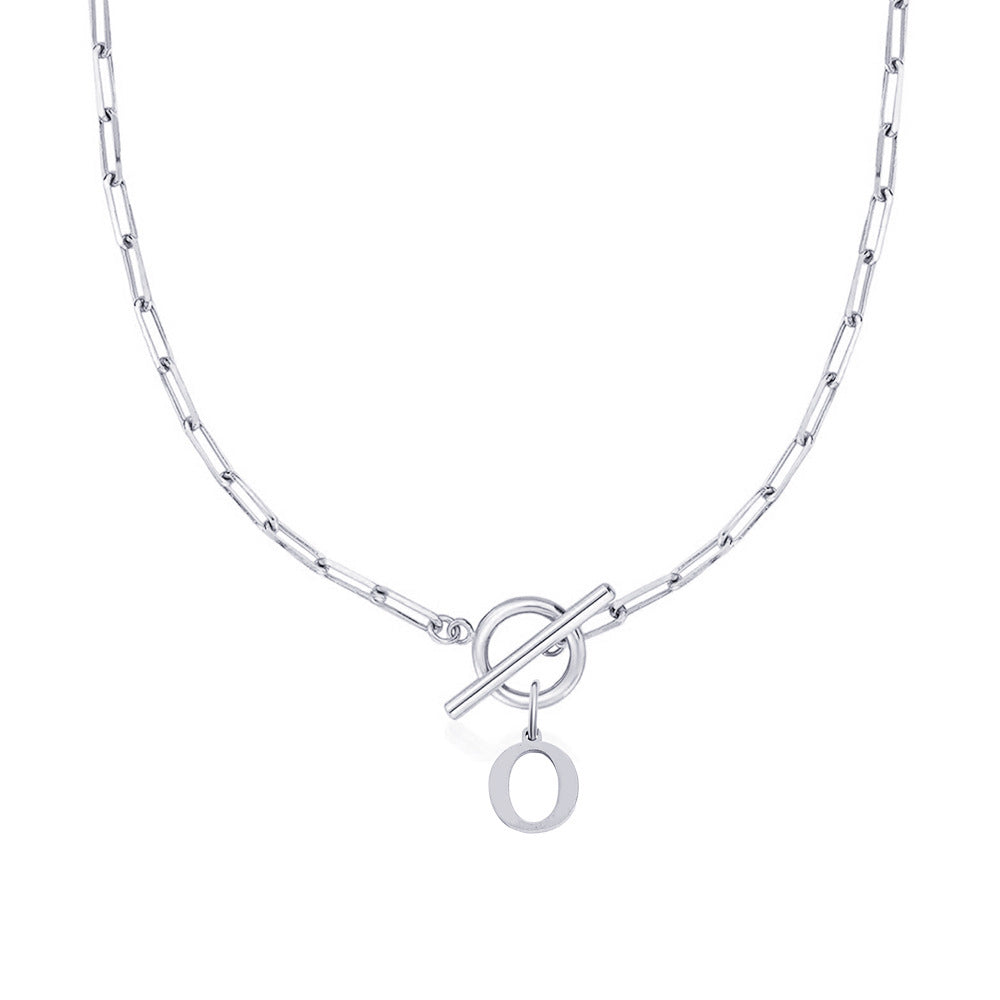 Skanto | Papirklips Bokstav Initial Sirkel Lås Spenne Halskjede