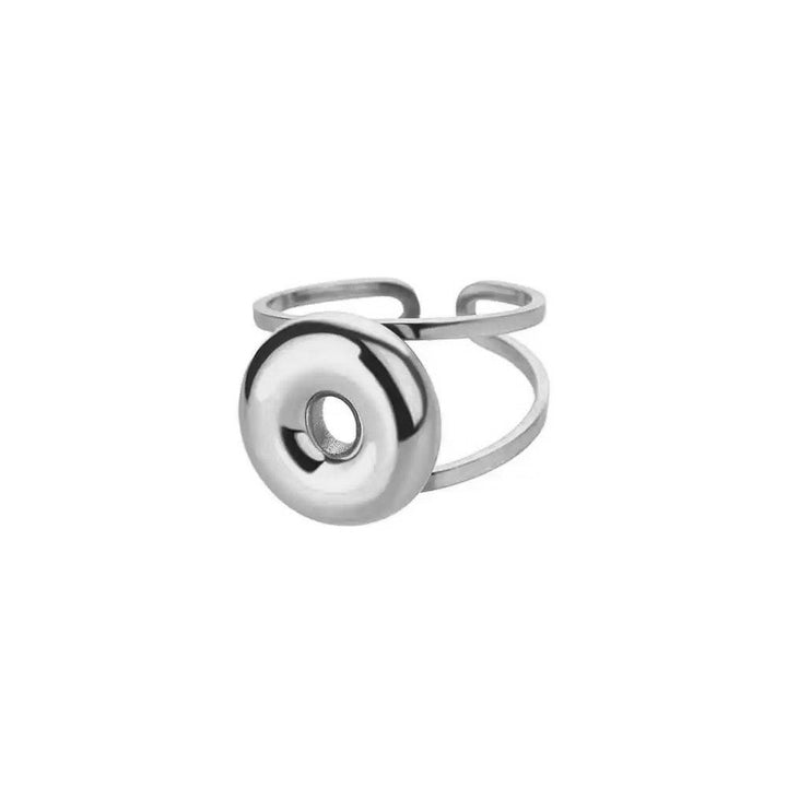 Skanto | Justerbar Åpen Bånd Boblebokstav Initial Ring