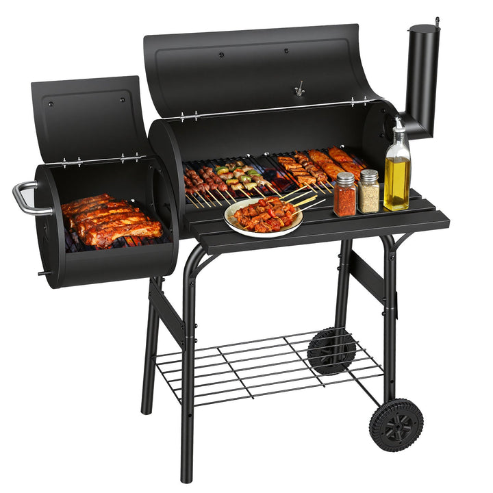 Offset Smoker Kullgrill med Side Firebox BBQ | Skanto