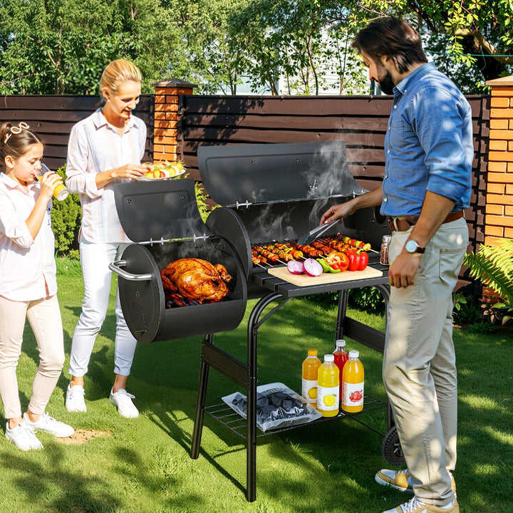 Offset Smoker Kullgrill med Side Firebox BBQ | Skanto