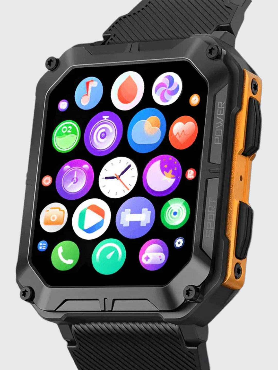 Indestructible Smartwatch med pulsmåler og 14 dagers batterilevetid – Vanntett og støtsikker for aktive profesjonelle | Skanto