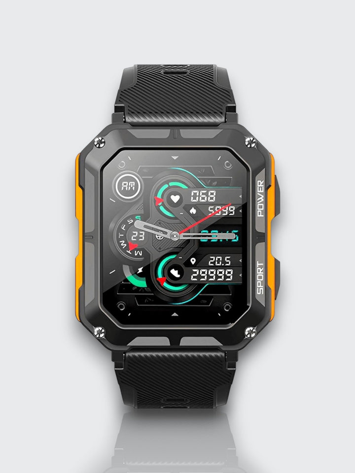 Indestructible Smartwatch med pulsmåler og 14 dagers batterilevetid – Vanntett og støtsikker for aktive profesjonelle | Skanto