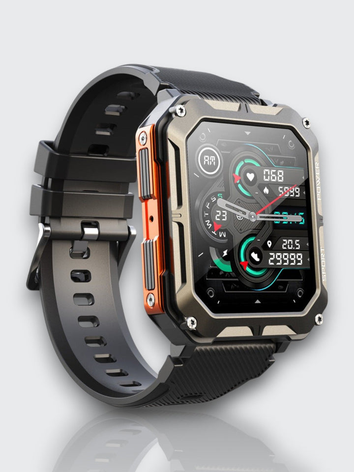 Indestructible Smartwatch med pulsmåler og 14 dagers batterilevetid – Vanntett og støtsikker for aktive profesjonelle | Skanto