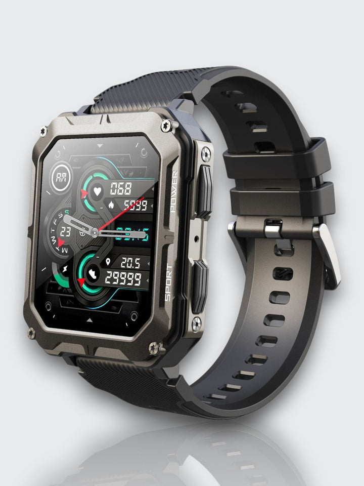 Indestructible Smartwatch med pulsmåler og 14 dagers batterilevetid – Vanntett og støtsikker for aktive profesjonelle | Skanto