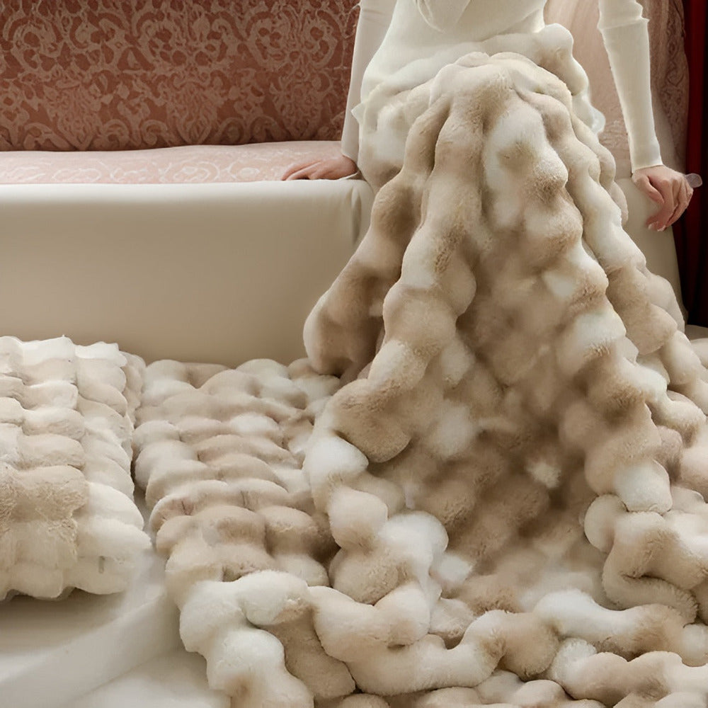 Skanto | Fluffy Faux Fur Reisepledd – Mykt og Vaskbart Fleecepledd